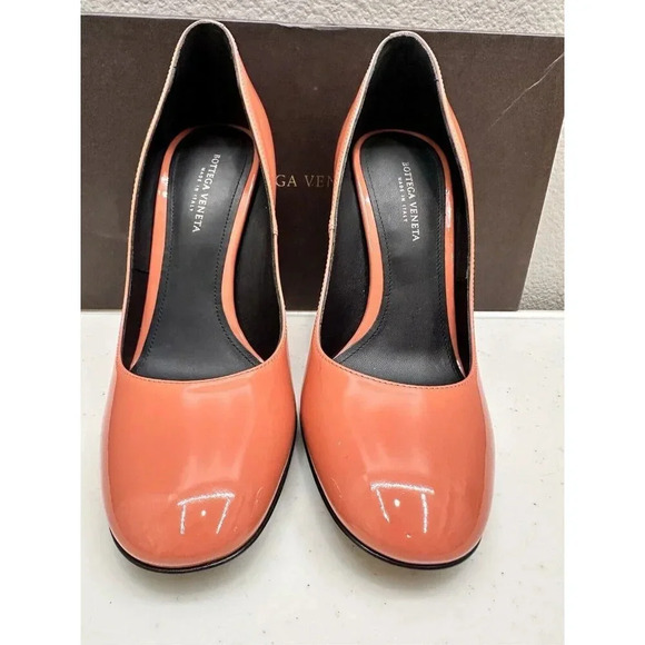 Bottega Veneta Womens Pumps Size 4 Pink Hibiscus Patent Leather New in Box $660 - Picture 11 of 14